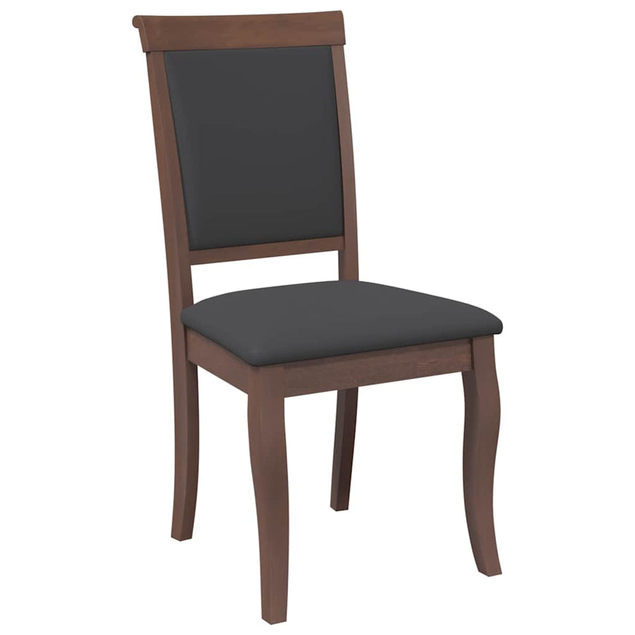 Eetkamerstoelen met kussens 2 st massief hout rubber bruin