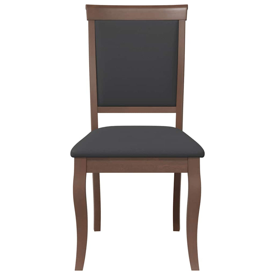 Eetkamerstoelen met kussens 2 st massief hout rubber bruin