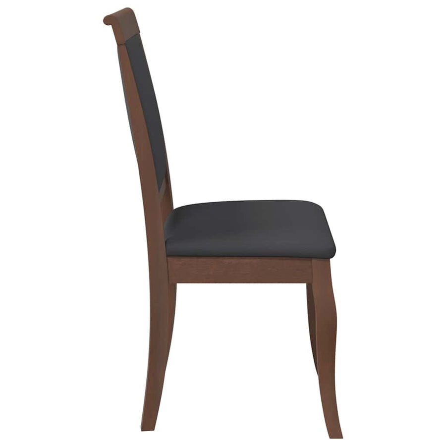 Eetkamerstoelen met kussens 2 st massief hout rubber bruin