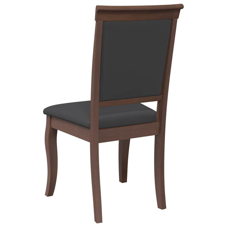 Eetkamerstoelen met kussens 2 st massief hout rubber bruin