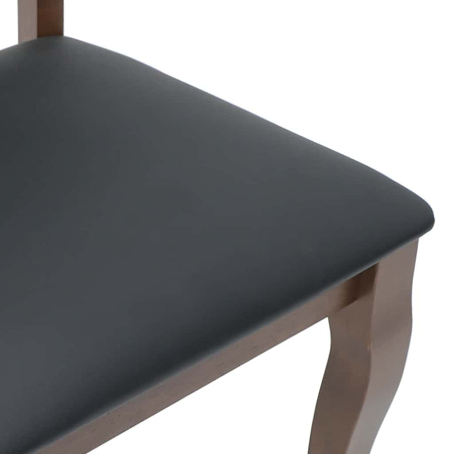 Eetkamerstoelen met kussens 2 st massief hout rubber bruin