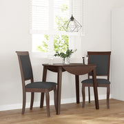Eetkamerstoelen 2 st massief rubberhout bruin zwart