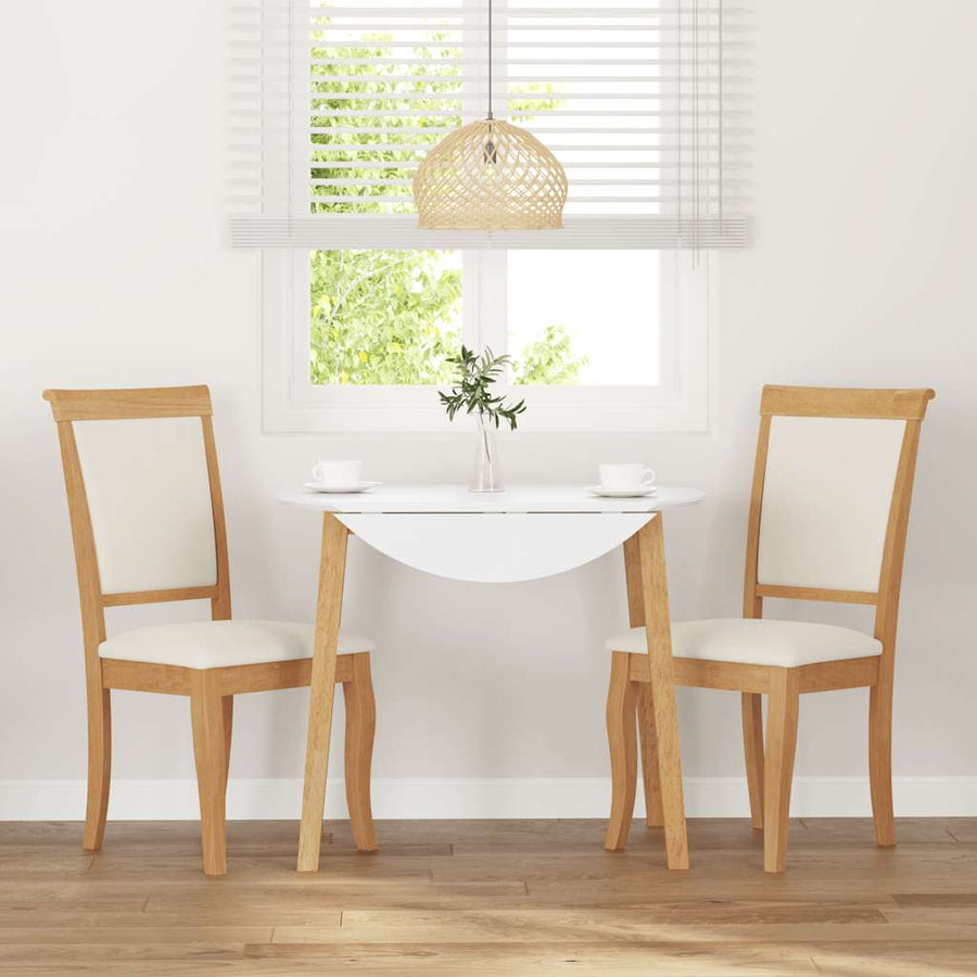 Eetkamerstoelen met kussens 2 st massief hout naturel rubber