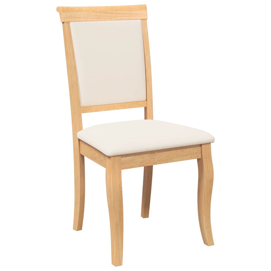 Eetkamerstoelen met kussens 2 st massief hout naturel rubber