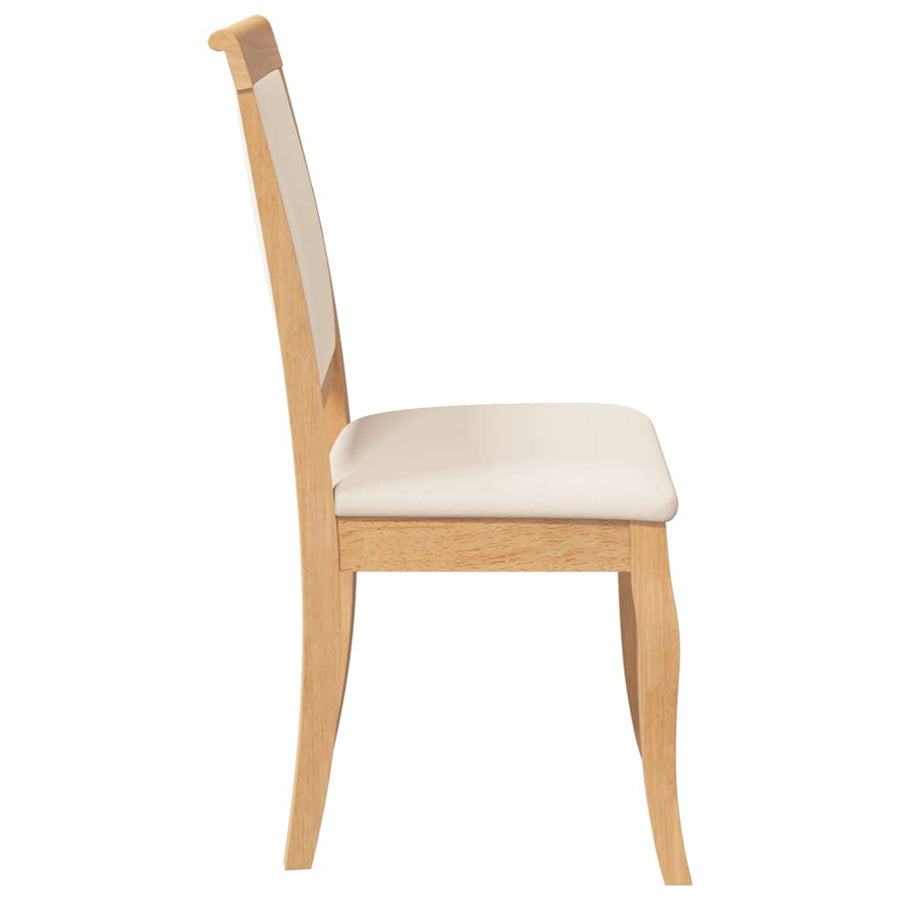 Eetkamerstoelen met kussens 2 st massief hout naturel rubber