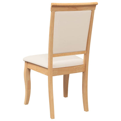 Eetkamerstoelen met kussens 2 st massief hout naturel rubber