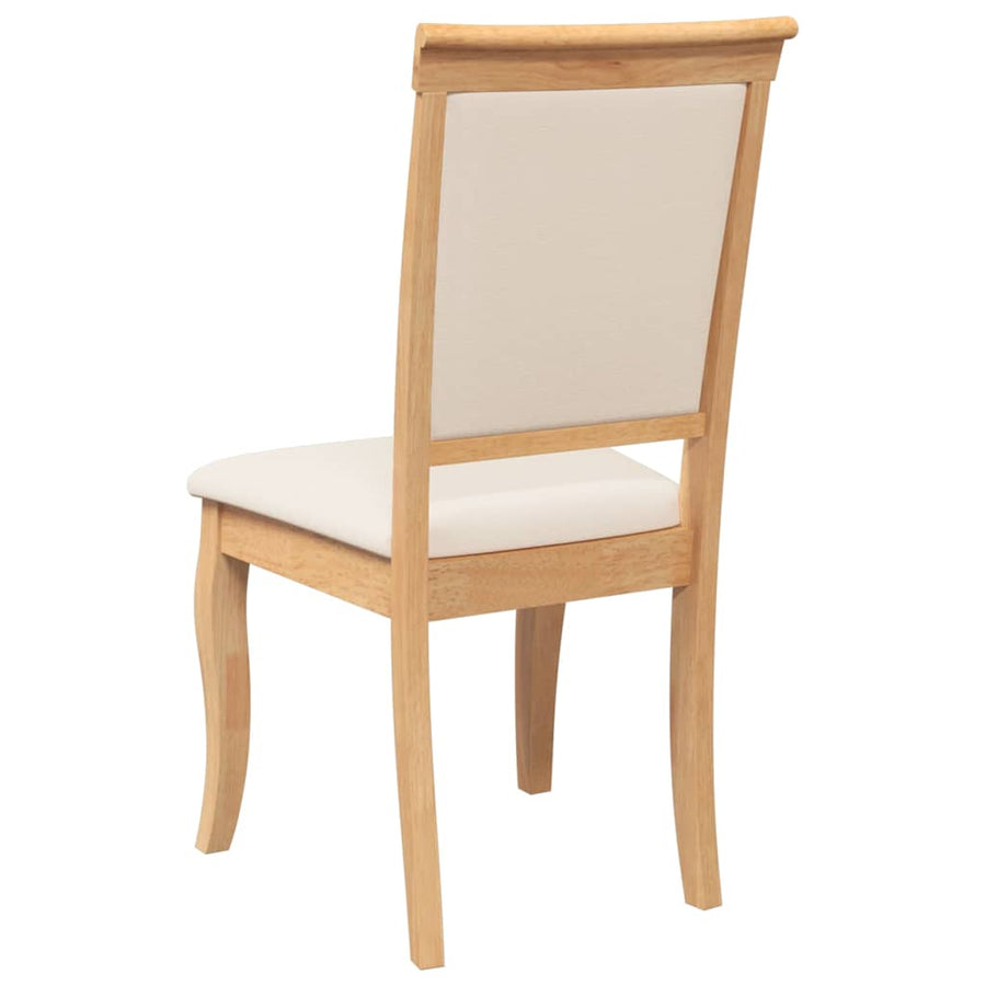 Eetkamerstoelen met kussens 2 st massief hout naturel rubber