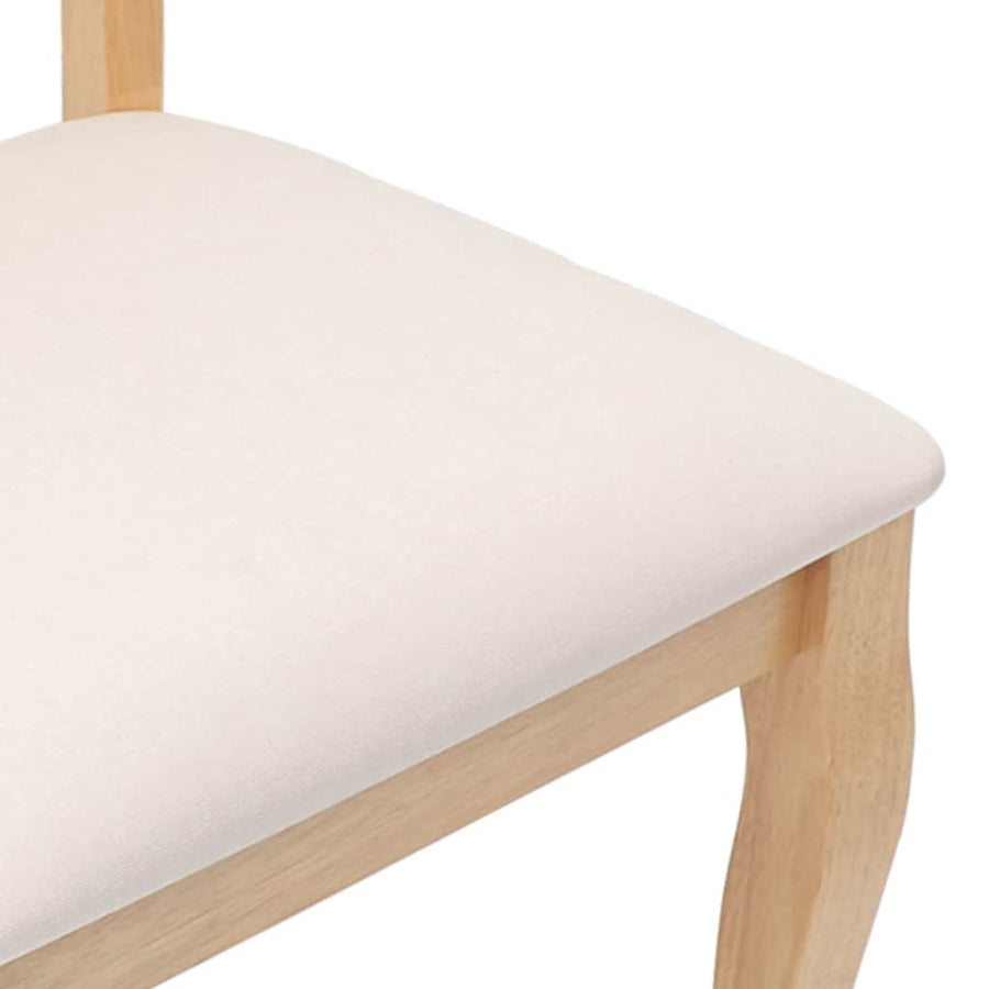 Eetkamerstoelen met kussens 2 st massief hout naturel rubber