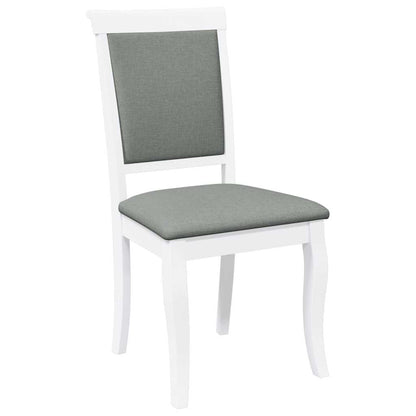 Eetkamerstoelen met kussens 2 st massief hout rubber wit