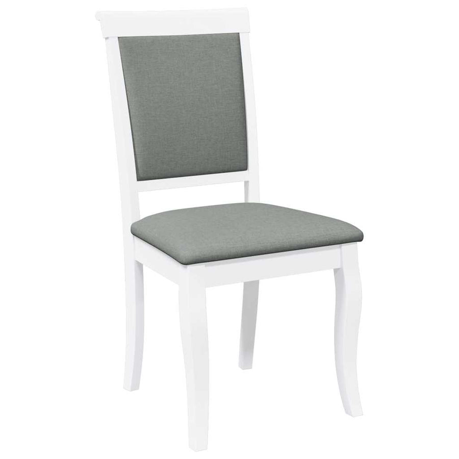 Eetkamerstoelen met kussens 2 st massief hout rubber wit