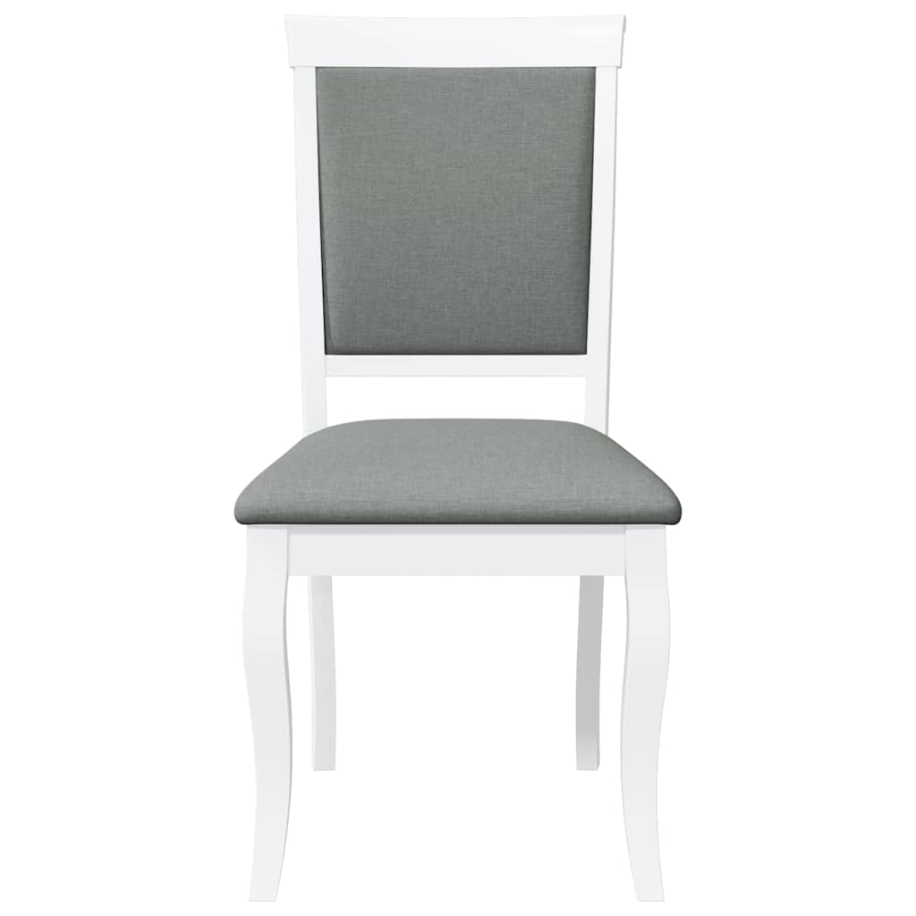 Eetkamerstoelen met kussens 2 st massief hout rubber wit