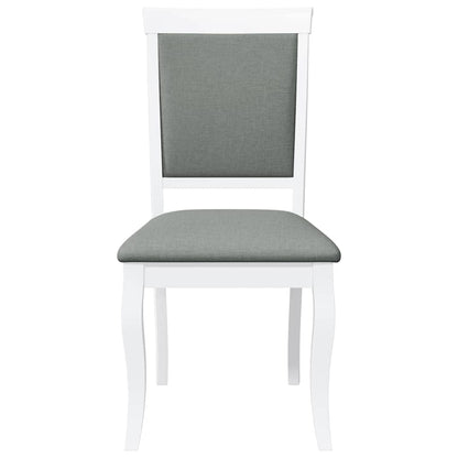 Eetkamerstoelen met kussens 2 st massief hout rubber wit