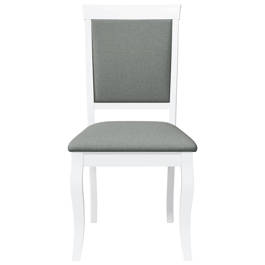 Eetkamerstoelen met kussens 2 st massief hout rubber wit