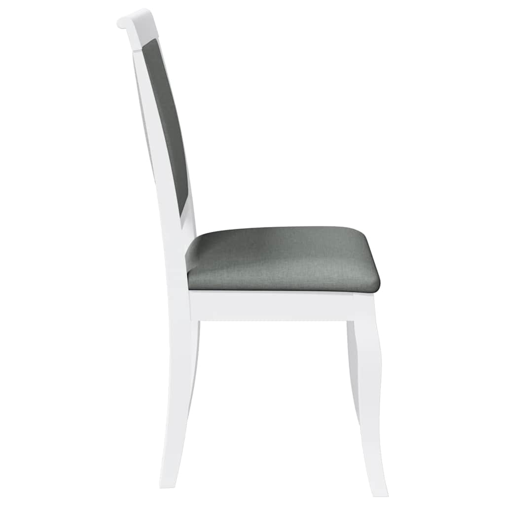 Eetkamerstoelen met kussens 2 st massief hout rubber wit