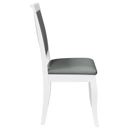 Eetkamerstoelen met kussens 2 st massief hout rubber wit