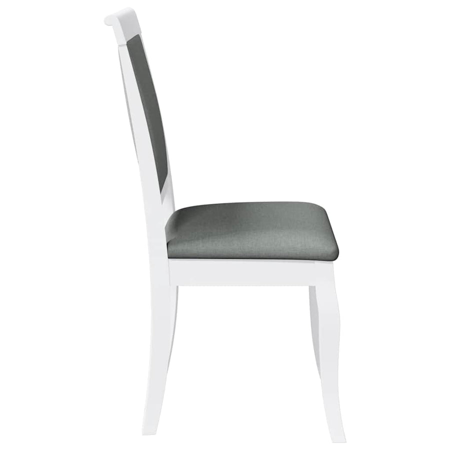 Eetkamerstoelen met kussens 2 st massief hout rubber wit