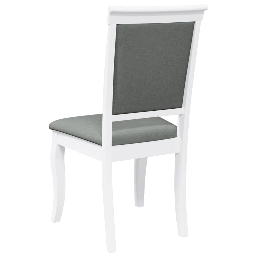 Eetkamerstoelen met kussens 2 st massief hout rubber wit