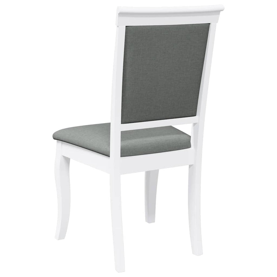 Eetkamerstoelen met kussens 2 st massief hout rubber wit