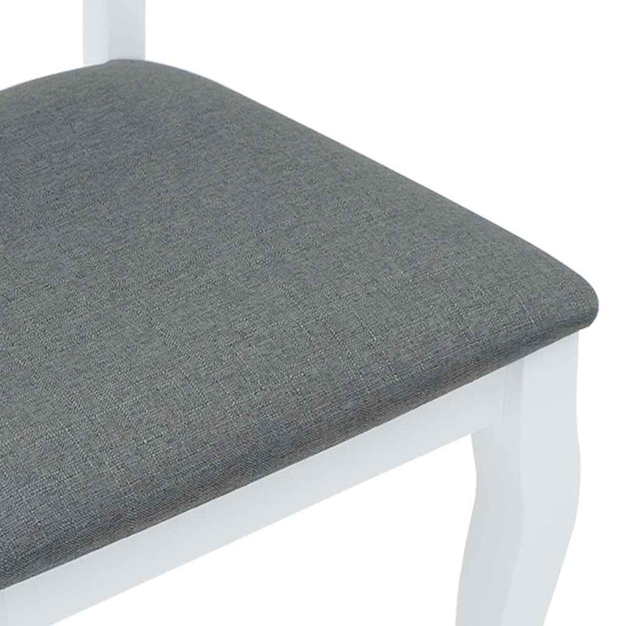 Eetkamerstoelen met kussens 2 st massief hout rubber wit