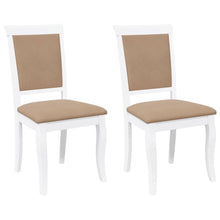 Eetkamerstoelen met kussens 2 st massief hout rubber wit