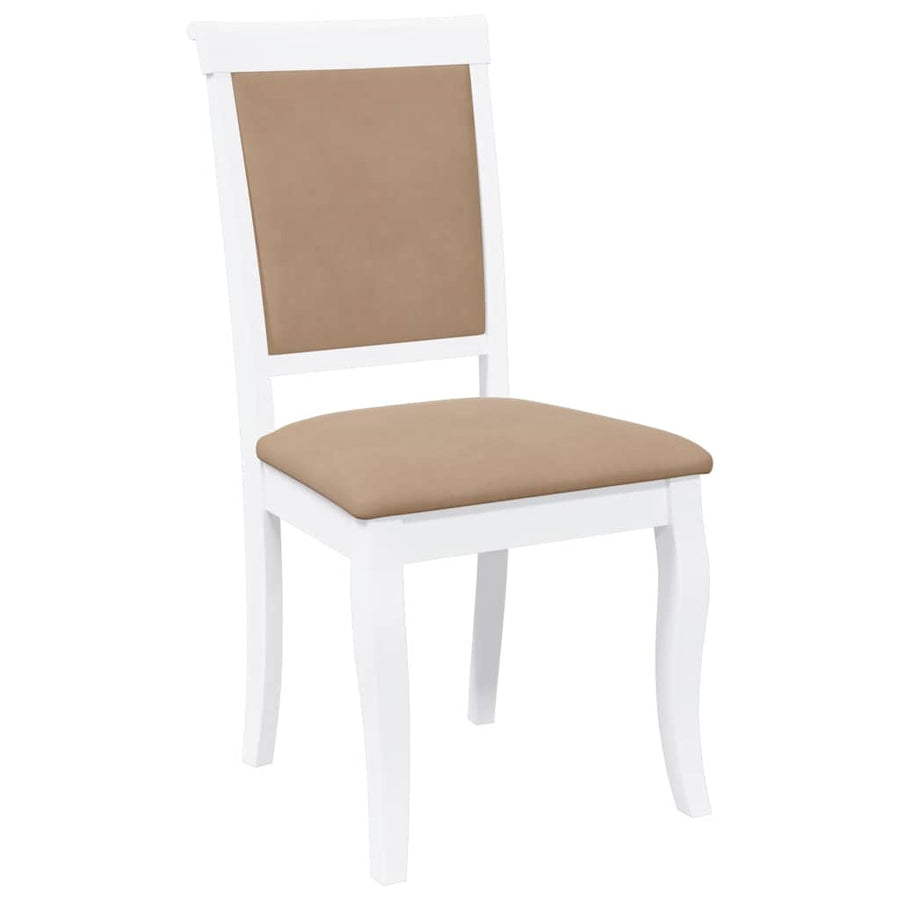 Eetkamerstoelen met kussens 2 st massief hout rubber wit