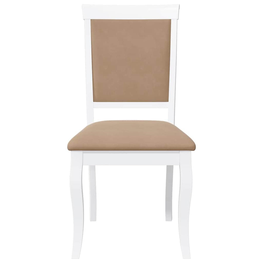 Eetkamerstoelen met kussens 2 st massief hout rubber wit