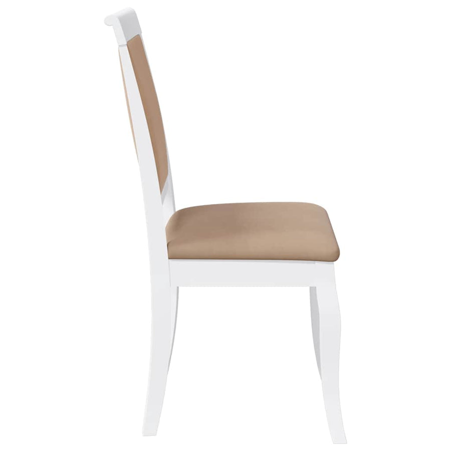 Eetkamerstoelen met kussens 2 st massief hout rubber wit