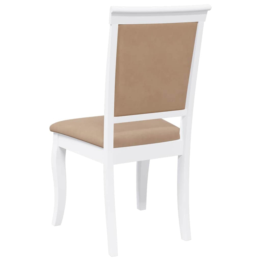 Eetkamerstoelen met kussens 2 st massief hout rubber wit