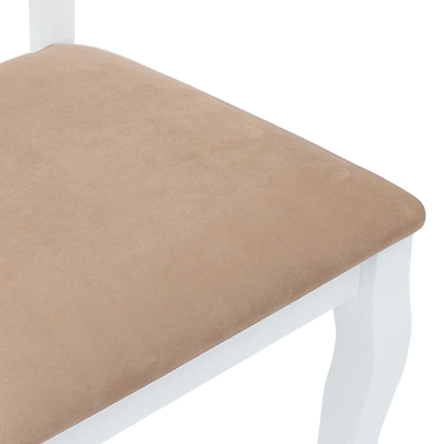 Eetkamerstoelen met kussens 2 st massief hout rubber wit
