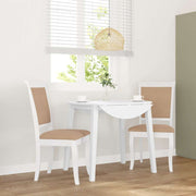 Eetkamerstoelen 2 st massief rubberhout wit