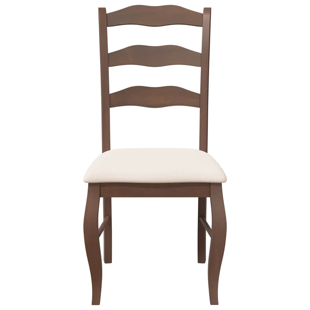 Eetkamerstoelen met kussens 2 stuks bruin massief hout rubber