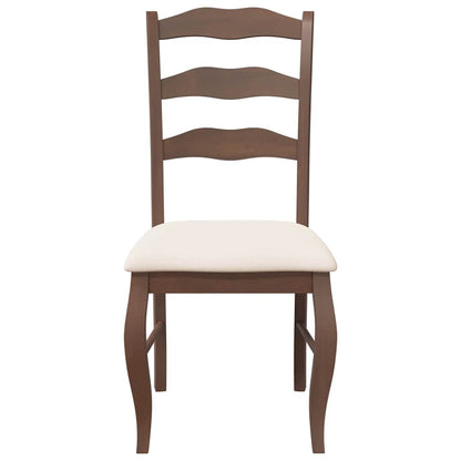 Eetkamerstoelen met kussens 2 stuks bruin massief hout rubber