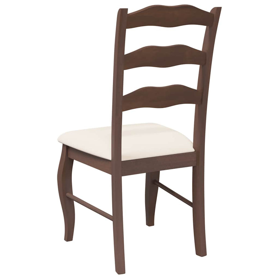 Eetkamerstoelen met kussens 2 stuks bruin massief hout rubber