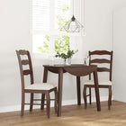 Eetkamerstoelen 2 stuks massief rubberhout bruin