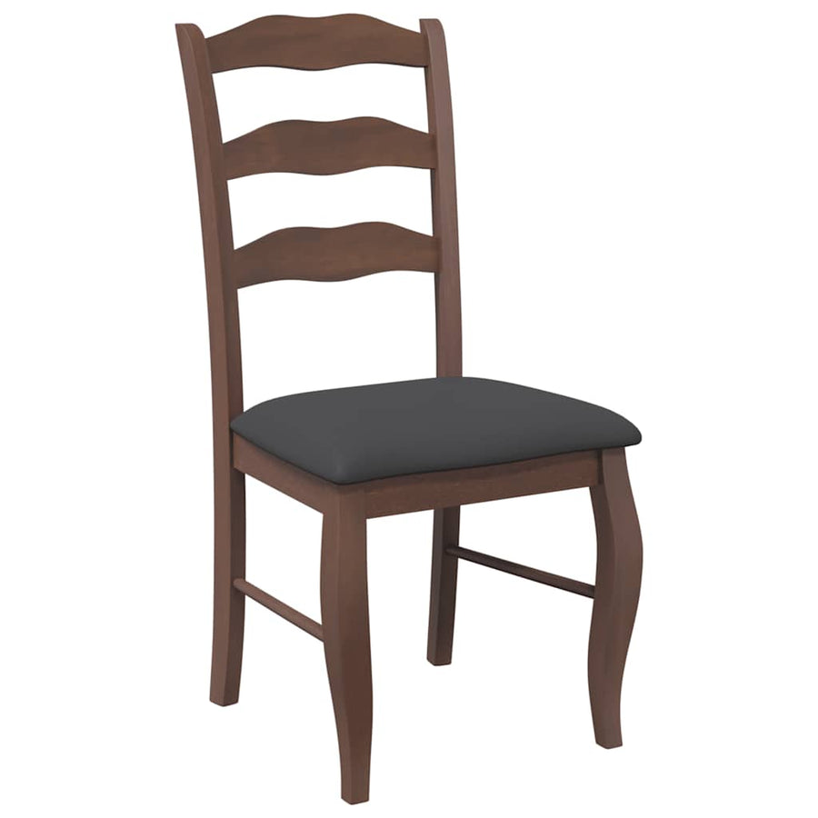 Eetkamerstoelen met kussens 2 stuks bruin massief hout rubber
