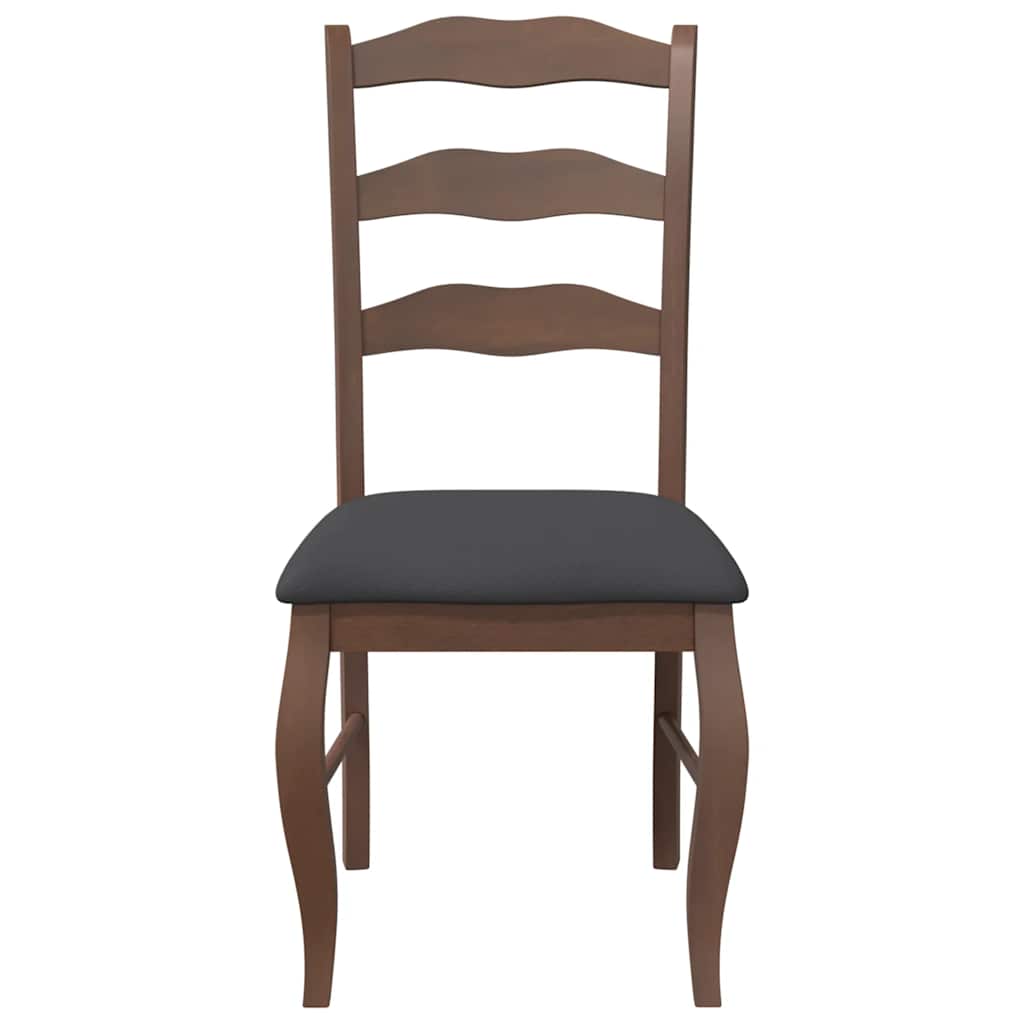 Eetkamerstoelen met kussens 2 stuks bruin massief hout rubber