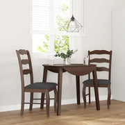 Eetkamerstoelen 2 stuks massief rubberhout bruin