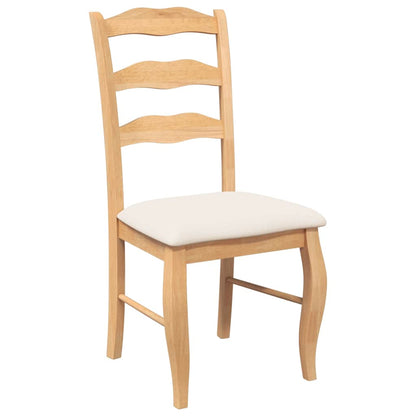 Eetkamerstoelen met kussens 2 stuks natuurlijk massief hout rubber