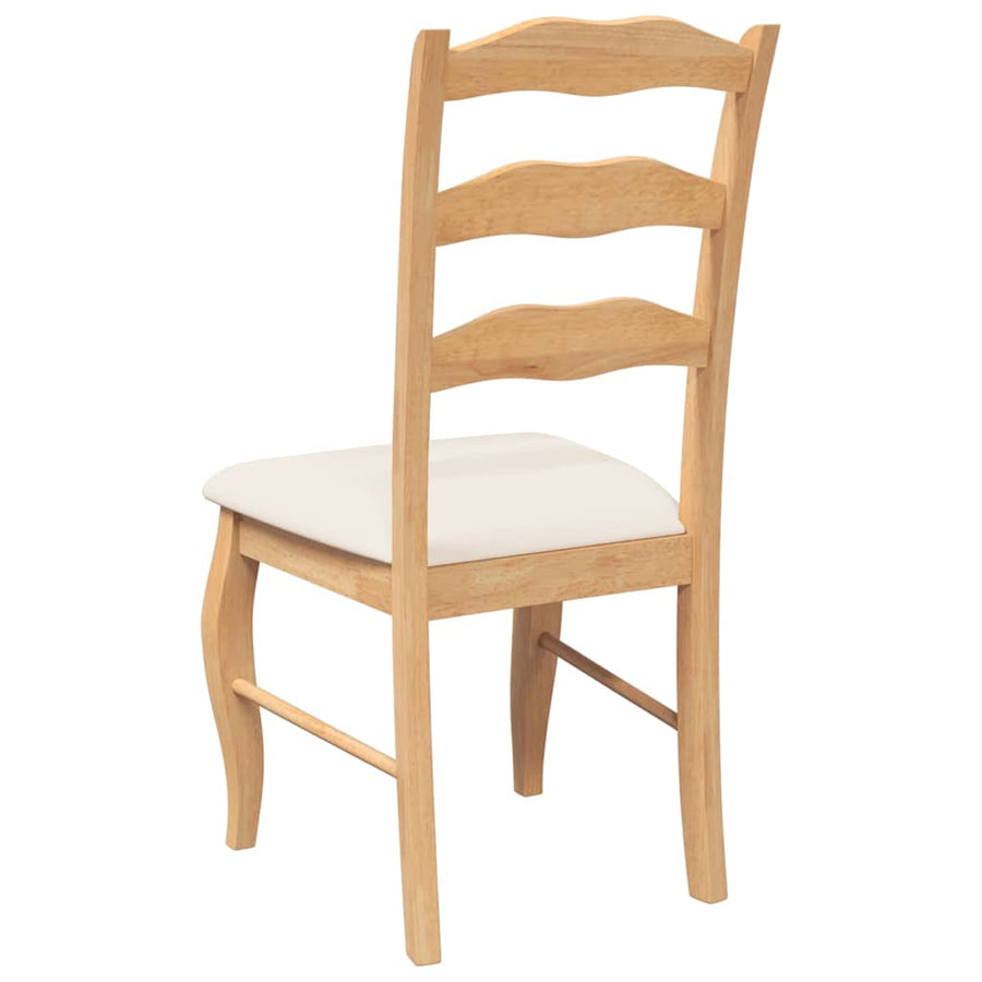 Eetkamerstoelen met kussens 2 stuks natuurlijk massief hout rubber