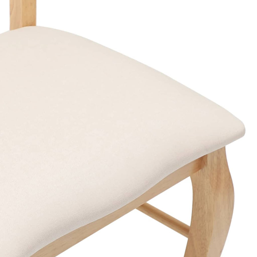 Eetkamerstoelen met kussens 2 stuks natuurlijk massief hout rubber