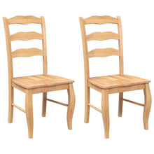 Eetkamerstoelen 2 stuks natuurlijk massief hout rubber