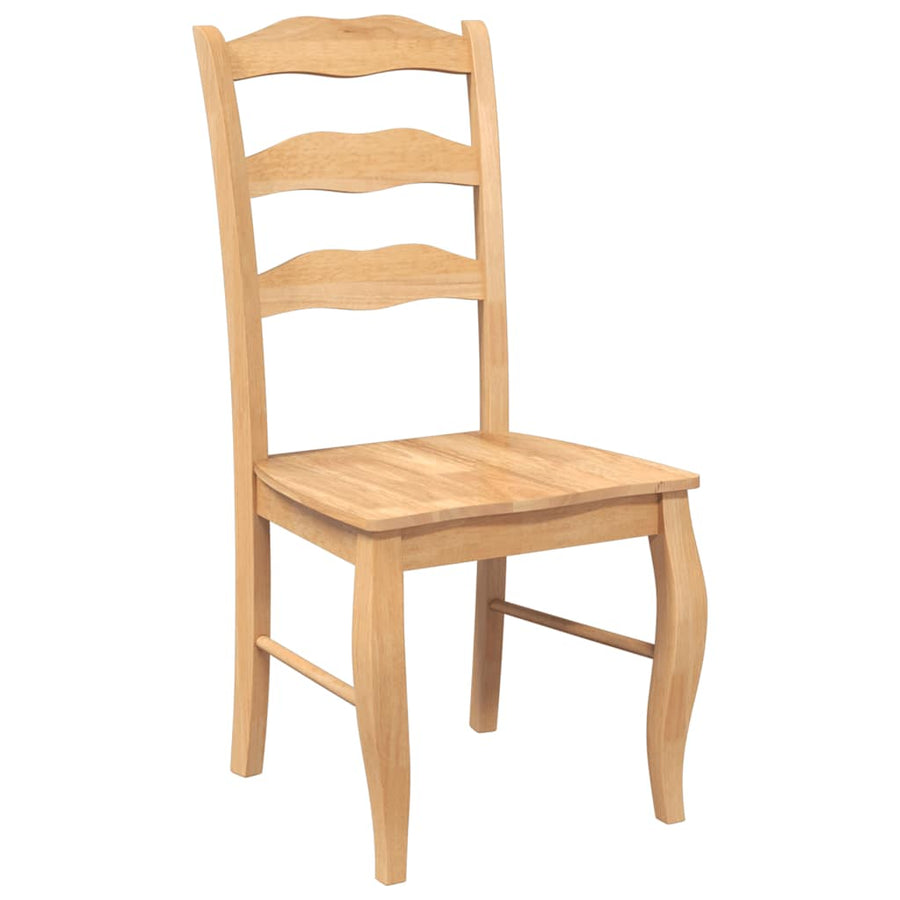 Eetkamerstoelen 2 stuks natuurlijk massief hout rubber