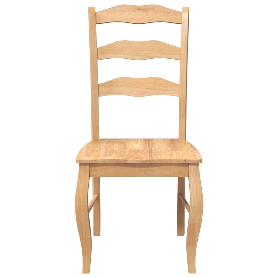Eetkamerstoelen 2 stuks natuurlijk massief hout rubber