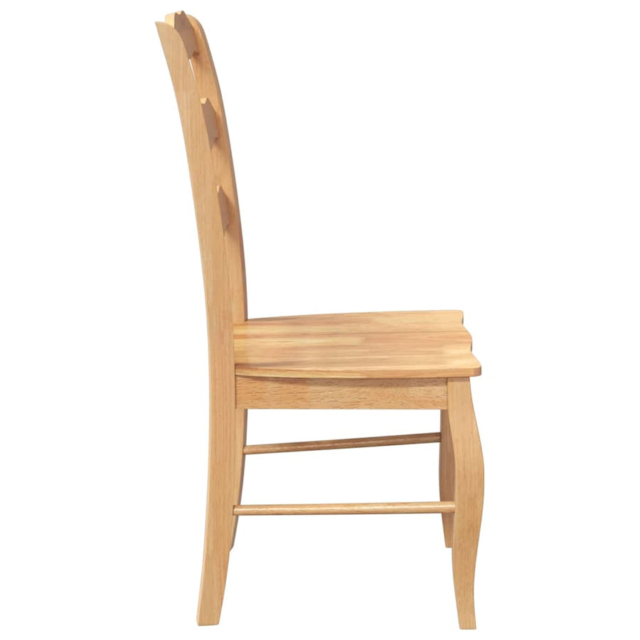 Eetkamerstoelen 2 stuks natuurlijk massief hout rubber