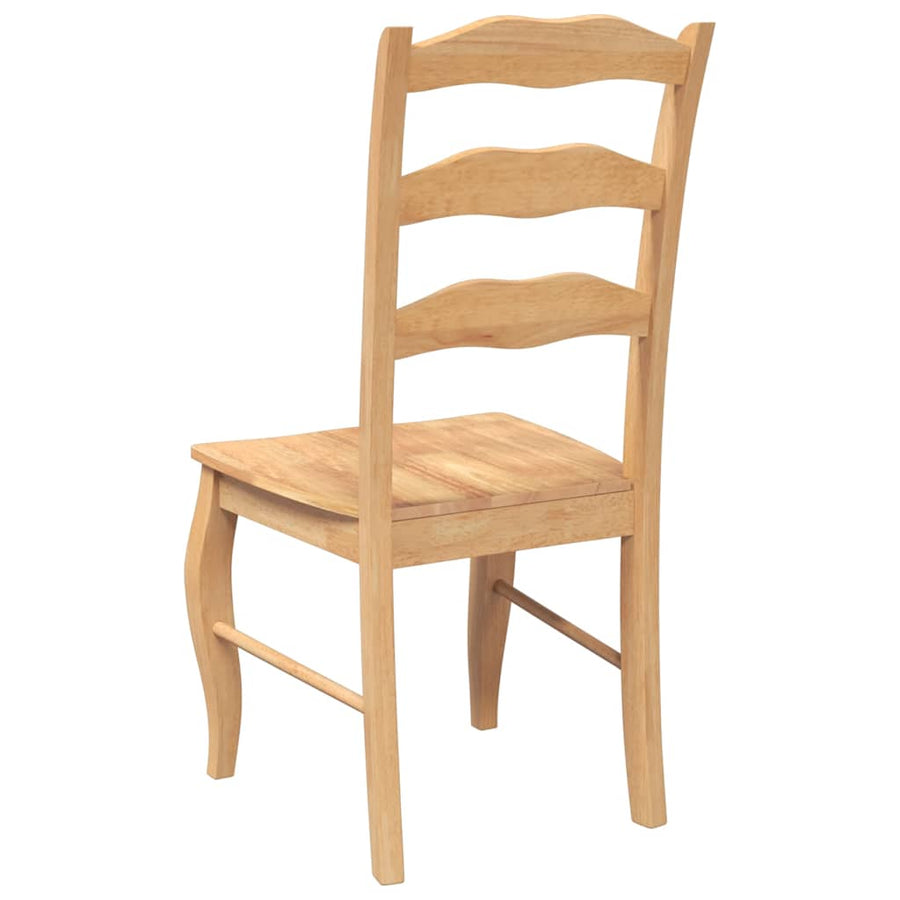 Eetkamerstoelen 2 stuks natuurlijk massief hout rubber