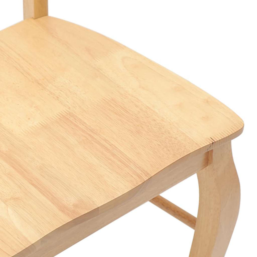 Eetkamerstoelen 2 stuks natuurlijk massief hout rubber
