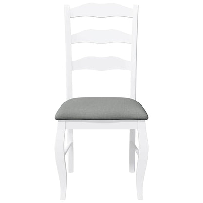 Eetkamerstoelen met kussens 2 stuks wit massief hout rubber