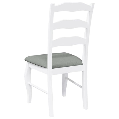 Eetkamerstoelen met kussens 2 stuks wit massief hout rubber