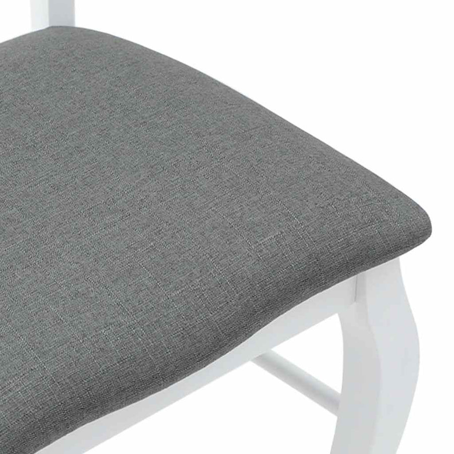 Eetkamerstoelen met kussens 2 stuks wit massief hout rubber