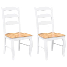 Eetkamerstoelen 2 stuks Wit Massief Hout Rubber